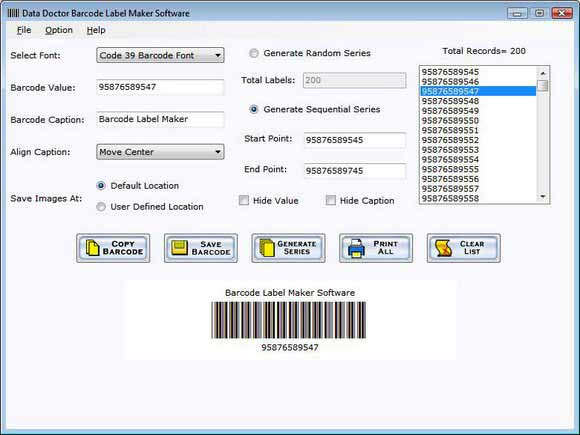 Screenshot of Barcode Inventory Software
