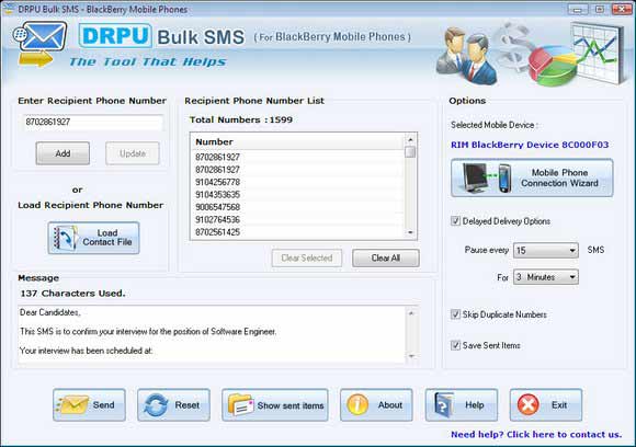 BlackBerry Mobile SMS Marketing 6.0.1.4