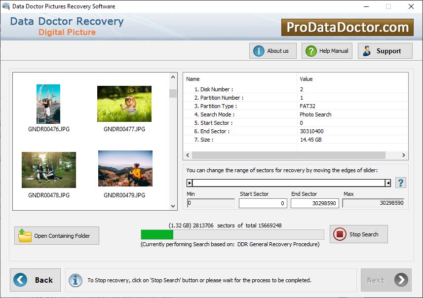 Screenshot of DDR - Photo Recovery Software