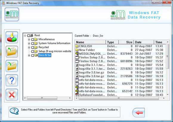 FAT deleted files restoration tool rescue corrupted MBR, root directory entries