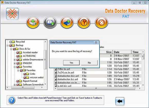 Windows FAT Data Restoration Software screen shot