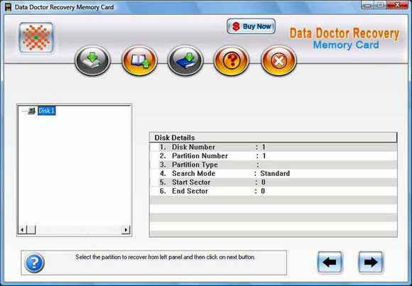 Memory Card Data Retrieval Program screen shot