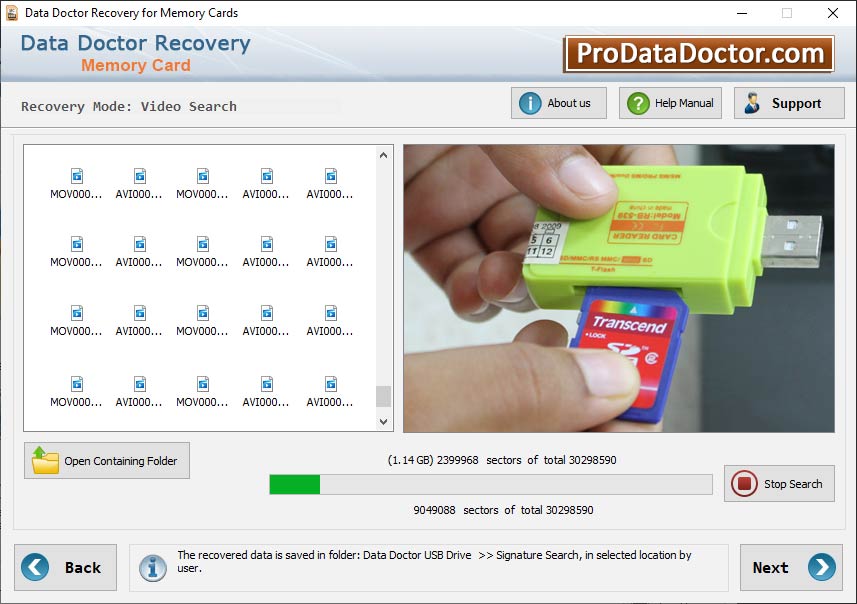 Screenshot of Data Card Recovery Software