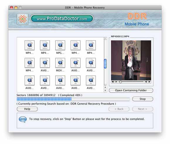 Screenshot of Mobile Phone Mac Recover Files