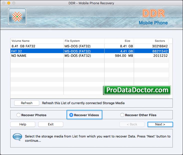 Screenshot of Mobile Phone Mac Recover Files