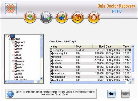 Screenshot of Windows Vista NTFS Data Recovery
