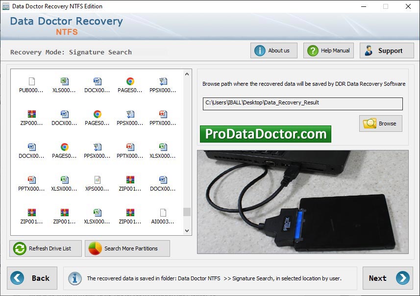 Screenshot of Deleted NTFS Files Recovery