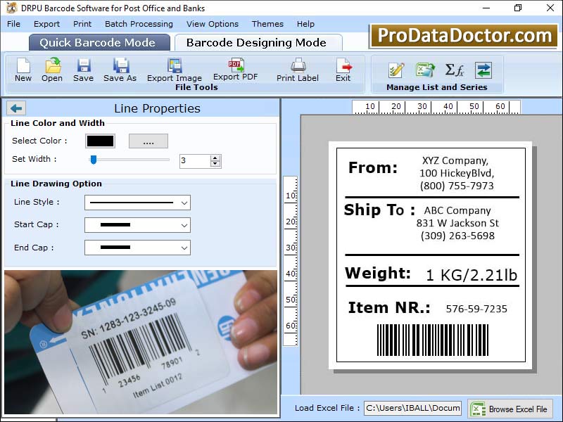 Screenshot of Post Office Barcode Generator