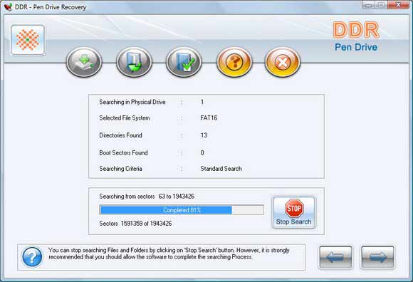 Screenshot of Thumb Drive Data Recovery Software