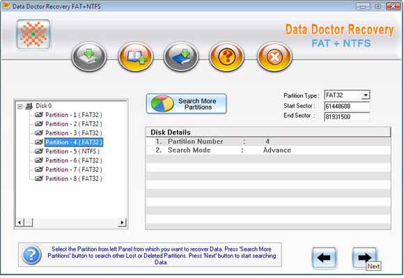 Windows Partition Data Salvage Software screen shot