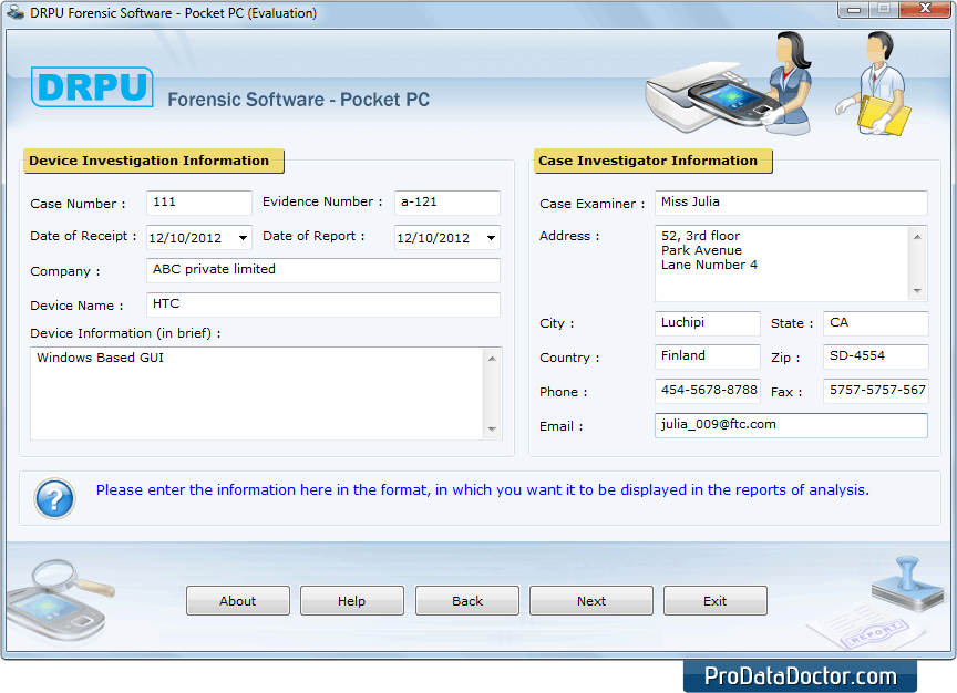 Software per Pocket PC forense