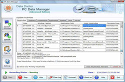 Screenshot avançado do software de Keylogger