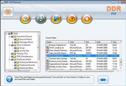 Screenshot del software di recupero di dati di FAT