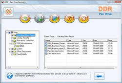 Screenshot del software di recupero di dati dell'azionamento della penna