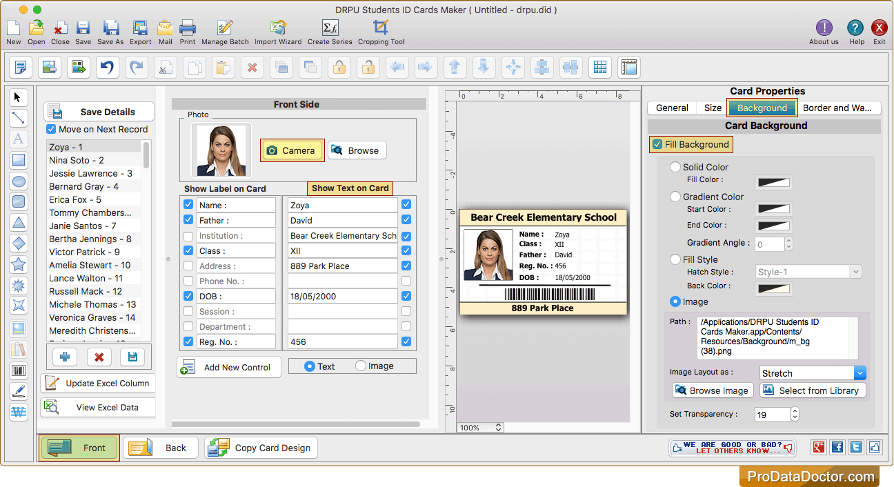 Add Users' Details on ID card