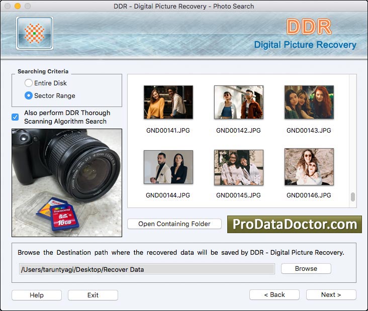 Screenshot of Recover Photo Mac Software