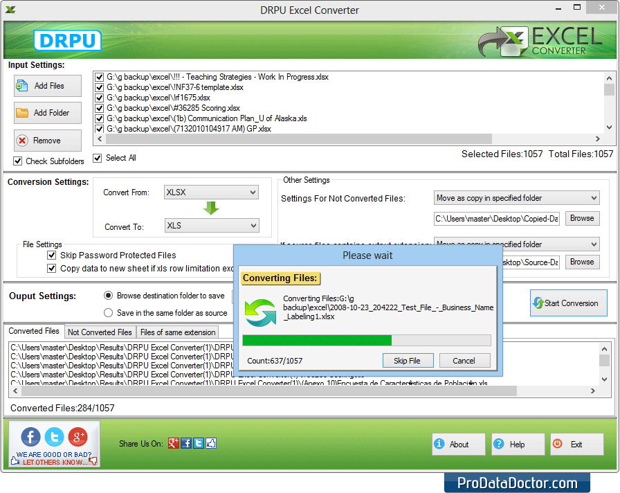 Excel converter software convert XLS to XLSX and XLSX to XLS files in batch