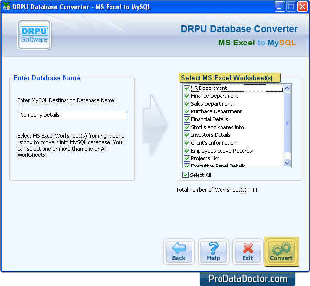 MS Excel to MySQL Database Converter