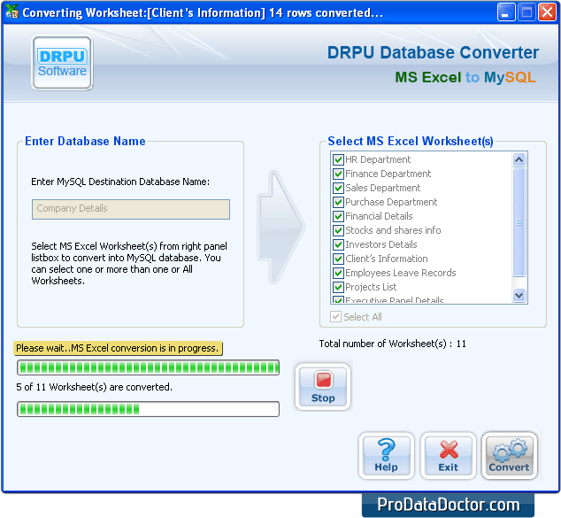 MS Excel to MySQL Database Converter