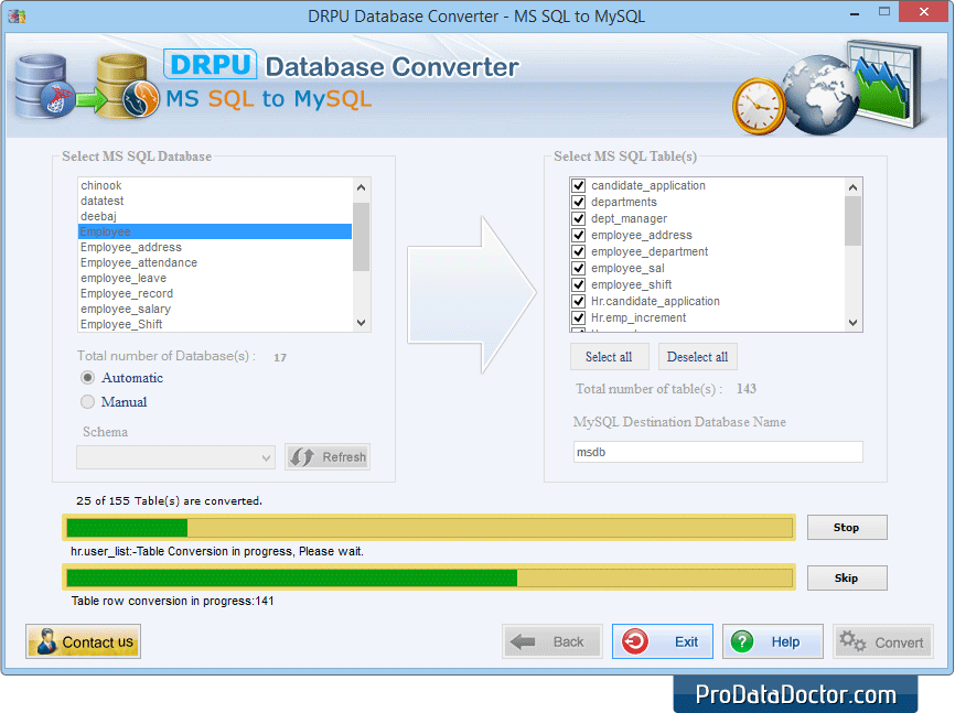 State-Datenbank Konvertierungsprozess