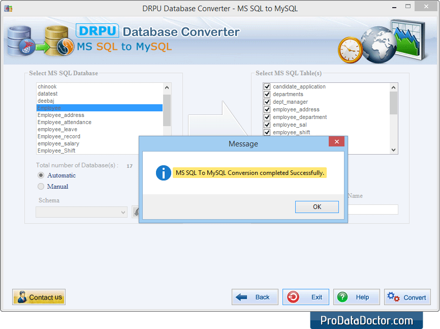 MSSQL à la conversion MySQL succès