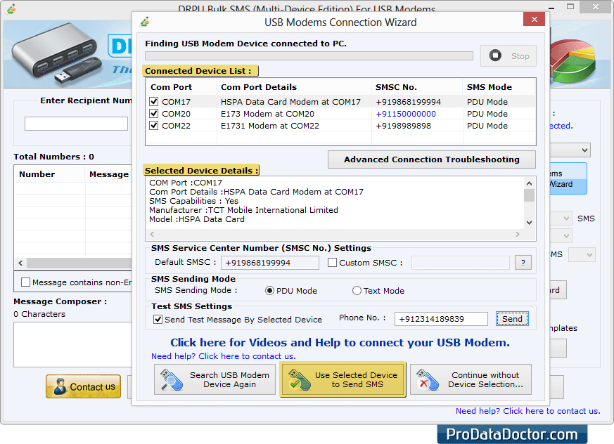 Bulk SMS Software - Multi USB Modem