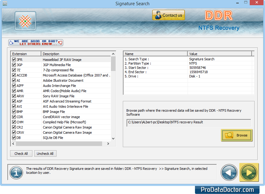 Software da recuperação dos dados de NTFS