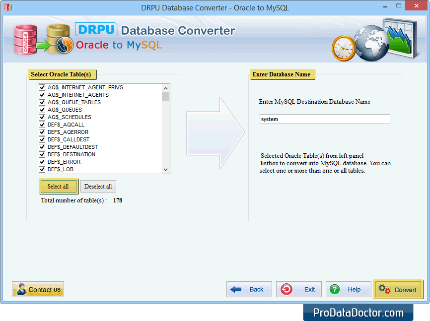 Oracle to MySQL Database Converter