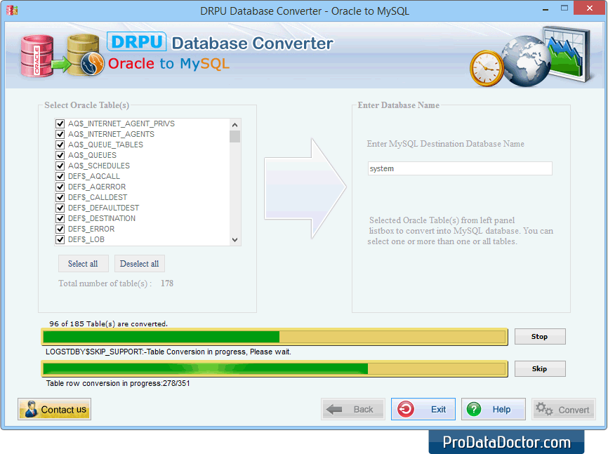 Oracle to MySQL Database Converter