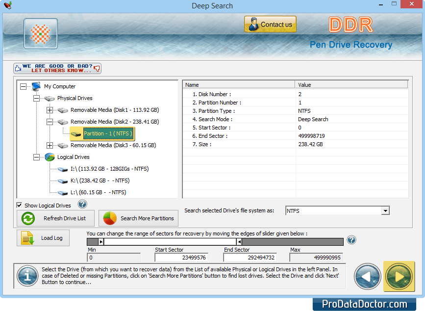 Sélectionnez les partitions