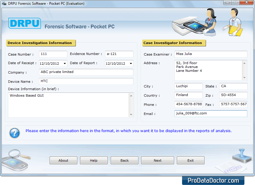 Pocket PC forensic software