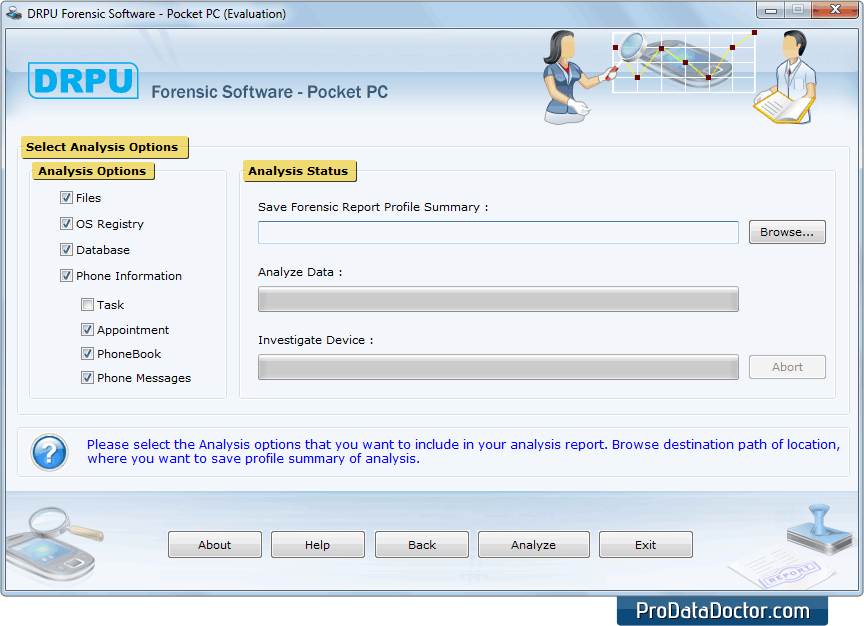 Analyse de l'état de l'appareil