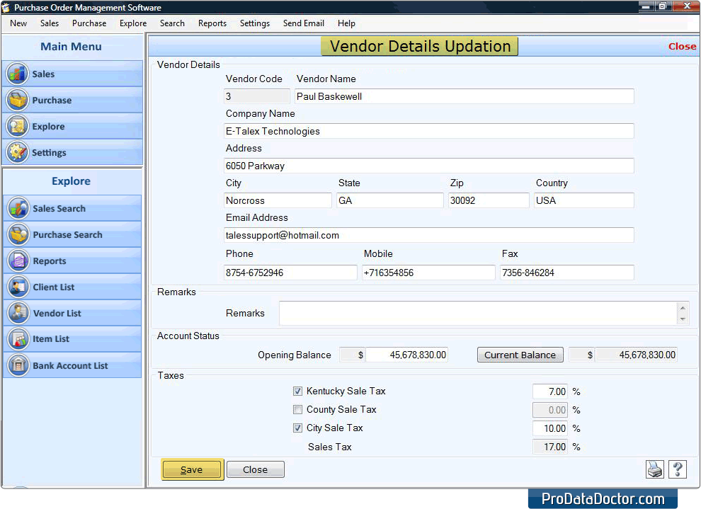 Purchase Order (Standard Edition)