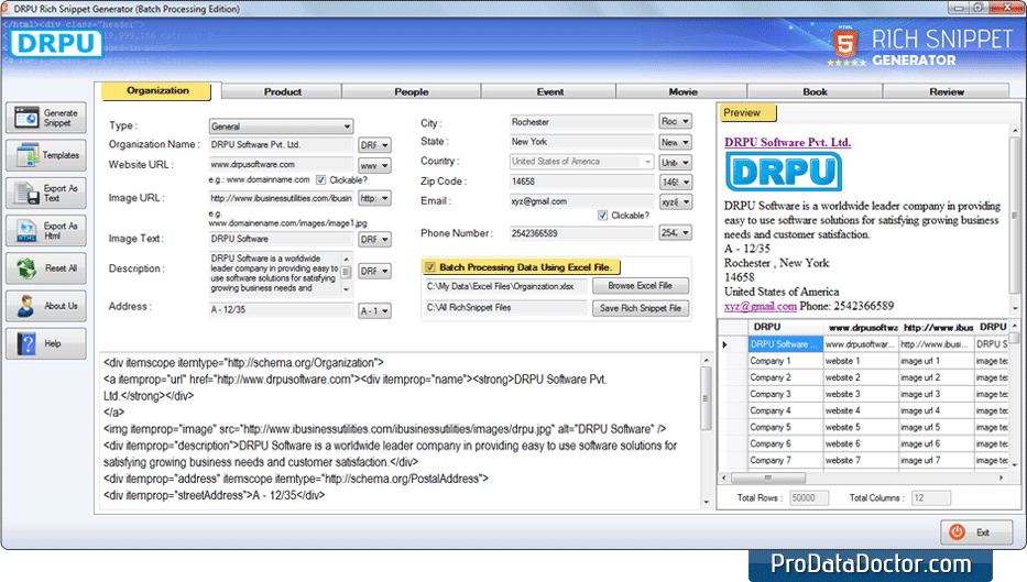 Rich Snippet Generator - Batch Processing Edition