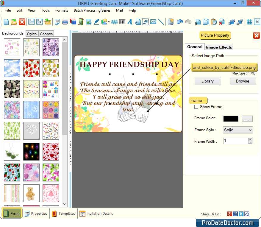 Greeting Card Maker software screenshots to design greeting card