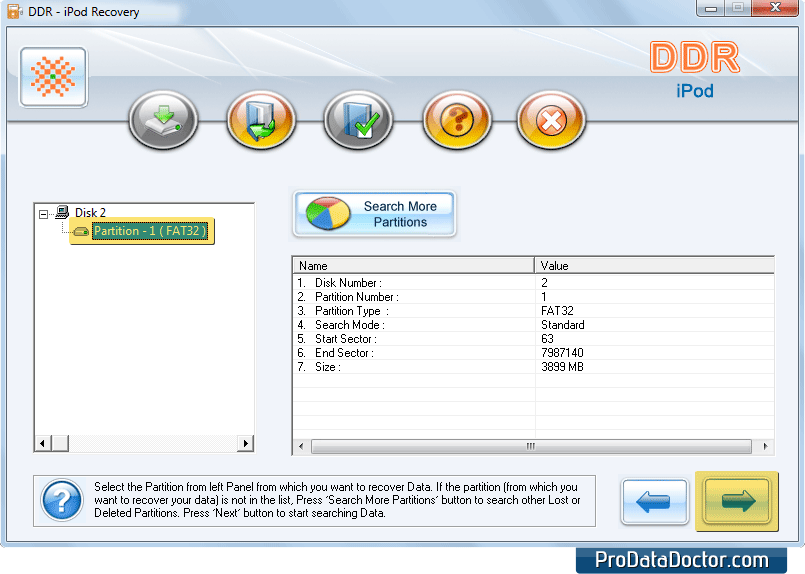 Selezionare la partizione