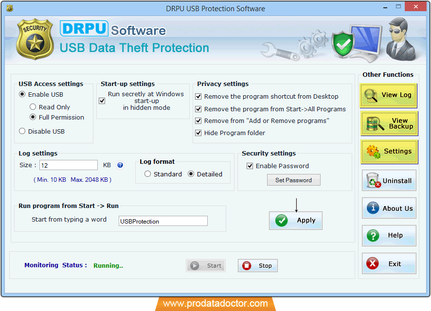 Ferramenta de proteção de roubo de dados USB