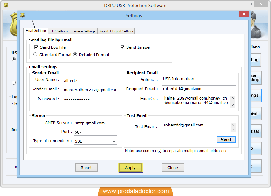 E-Mail-Einstellungen