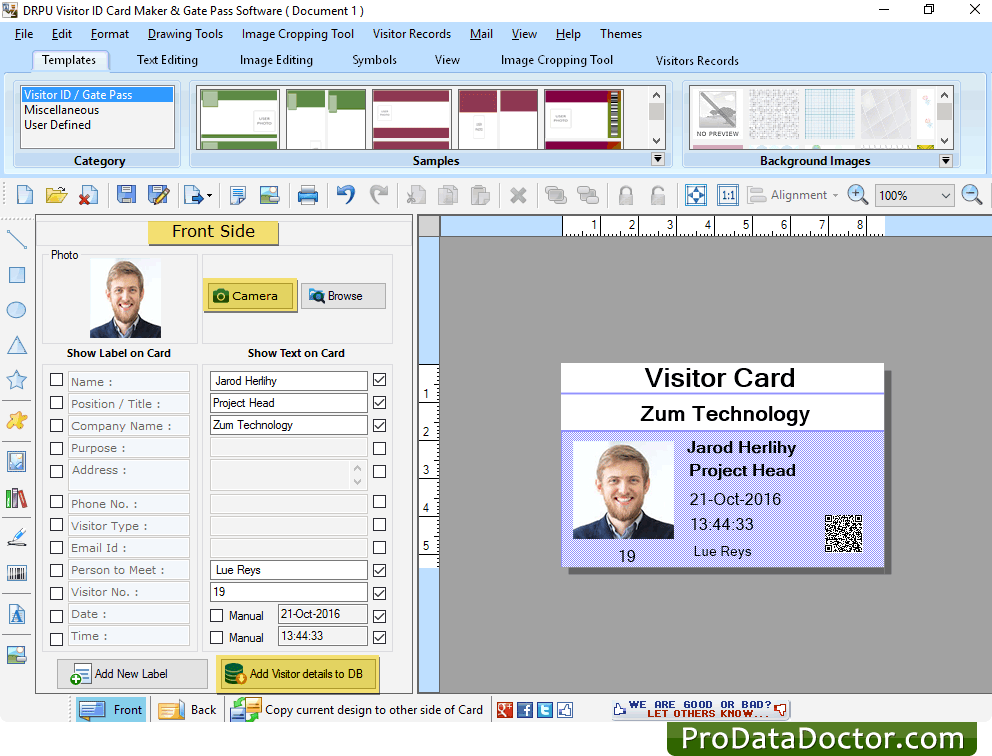 Gate Pass and Visitors ID Cards Management Software