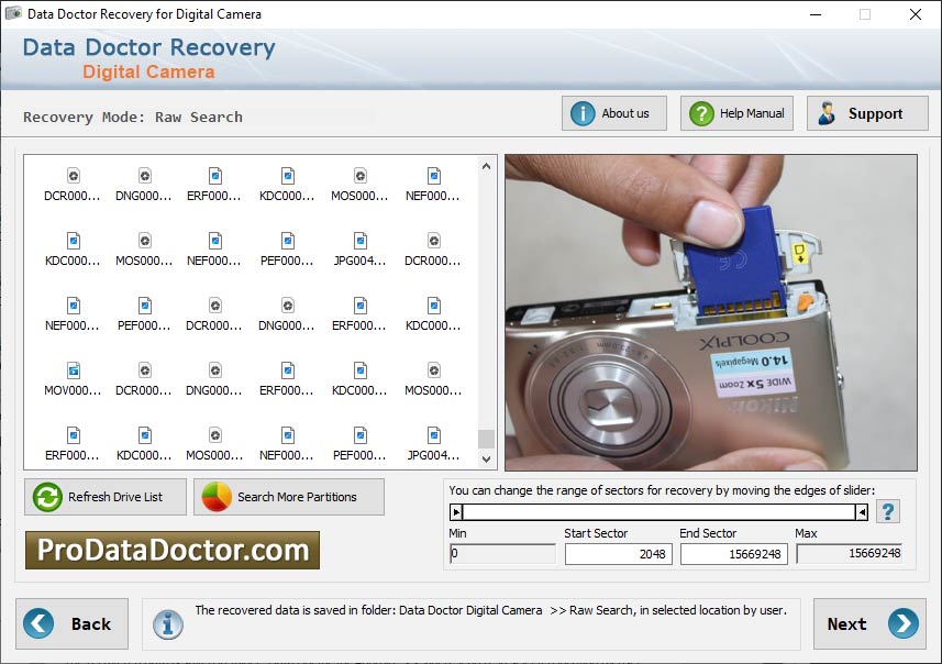Screenshot of Digital Camera Picture Recovery