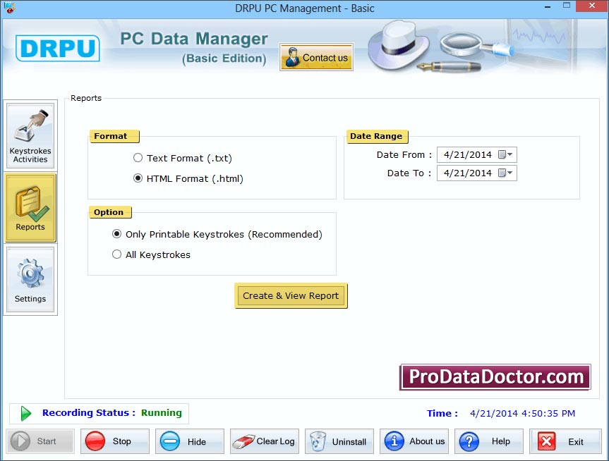 Screenshot of Keylogger Tool Download
