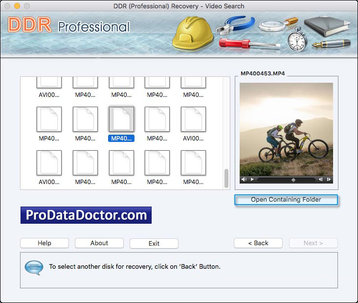 Screenshot of DDR Mac Data Recovery Software